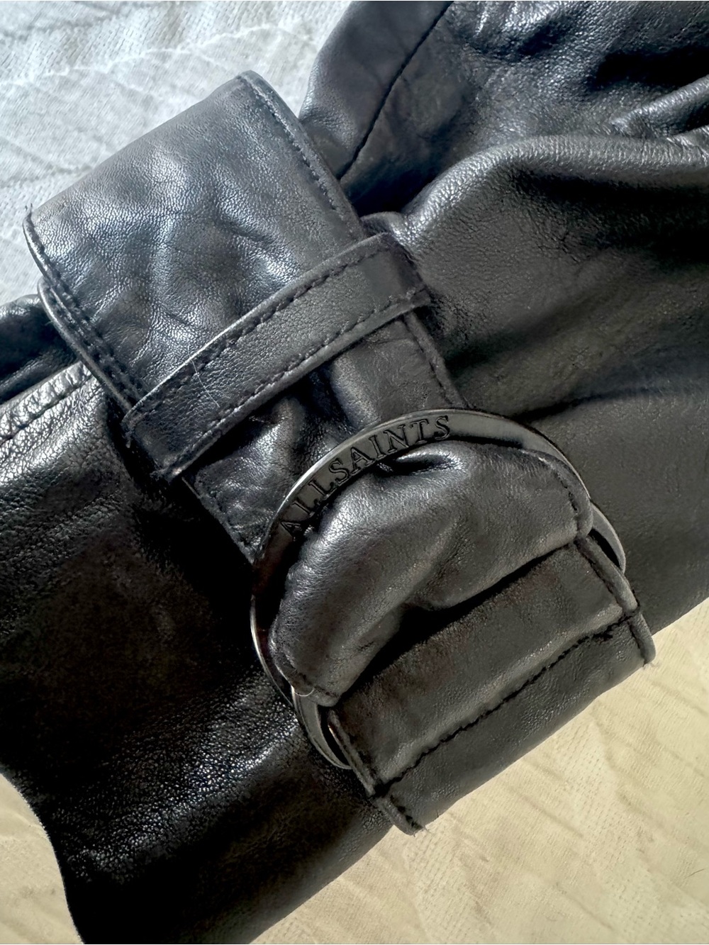 AllSaints Hendry Cropped Leather Trench—Small - Picture 8 of 9